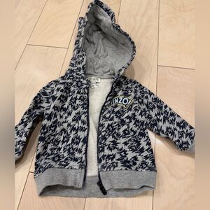 Kenzo Baby Navy and Gray Zigzag Hoodie 6months